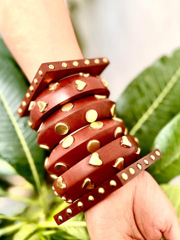 Devi Handcrafted Stack - 6 PCS wooden kada set