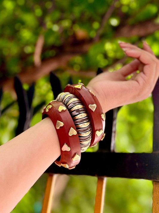 Devi Handcrafted Stack - 3 PCS wooden kada set