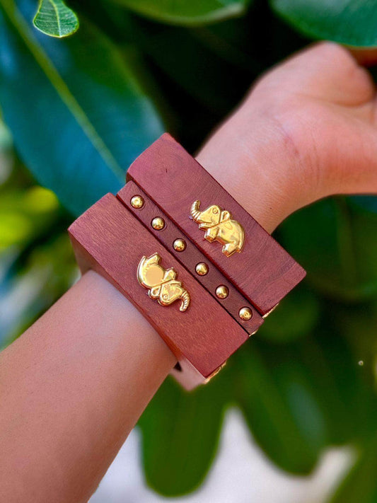 Devi Handcrafted Stack - 3 PCS wooden kada set