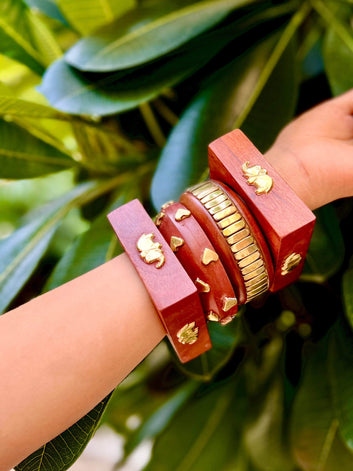 Devi Handcrafted Stack - 4 PCS wooden kada set