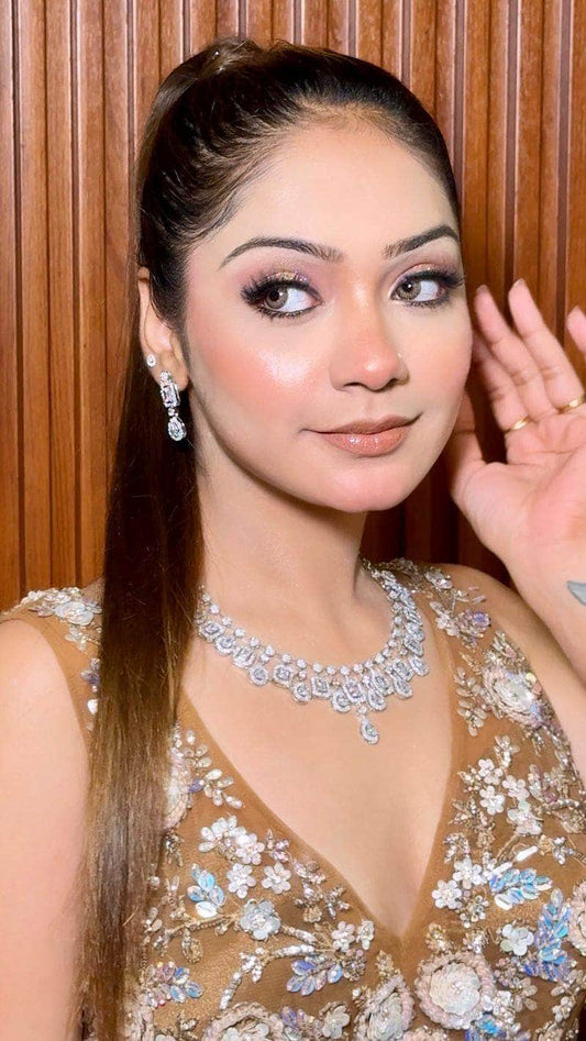 Ananya : Karwa Chauth Special Premium Quality AD Jadau Jewellery Set