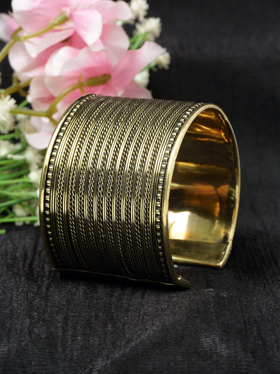 Afghan Look Antique Oxidised Gold Plated Antique Handcrafted Cuff Bracelet