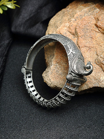 Filigree Work Temple Design Antique Silver Plated Handcrafted Bracelet
