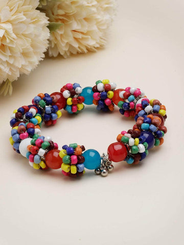 Multi Color Beads Studded Contemporary Design Handcrafted Bohemian Bracelet