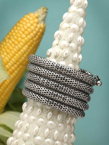 Silver-Plated Spiral Bracelet