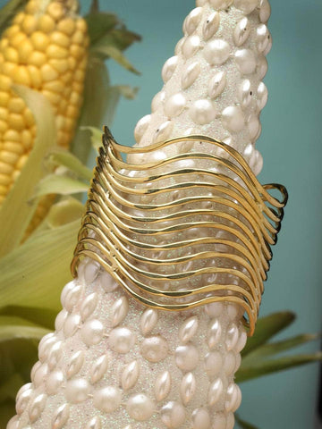 Gold Plated Anti Tarnish Brass Cuff Bracelet