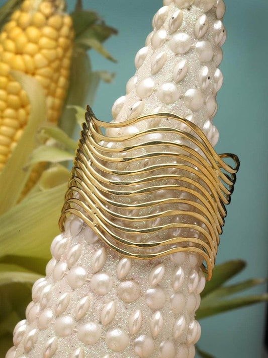 Gold Plated Anti Tarnish Brass Cuff Bracelet