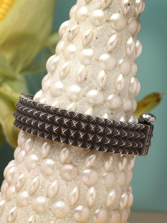 Women Silver-Plated Oxidised Bracelet