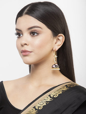 Gold Plated Dome Shaped Jhumkas Earrings