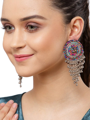Multicoloured Contemporary Jhumkas Earrings