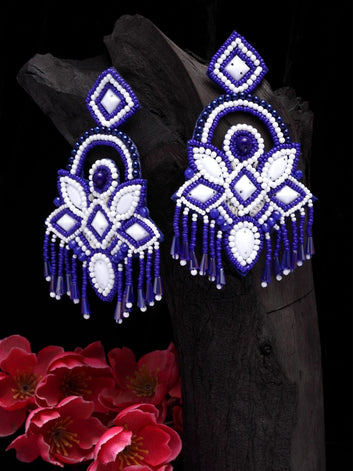 Blue Contemporary Drop Earrings