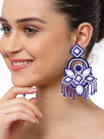 Blue Contemporary Drop Earrings