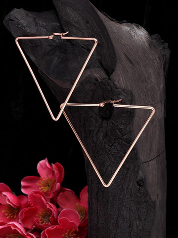 Gold-Plated Triangular Drop Earrings