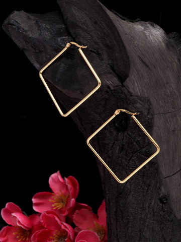 Gold-Plated Geometric Hoop Earrings