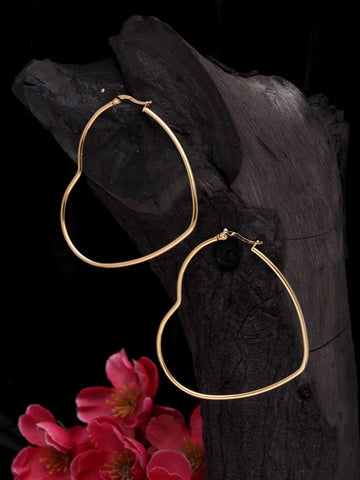 Gold-Toned Contemporary Hoop Earrings