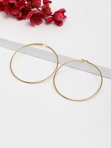 Gold-Plated Handcrafted Contemporary Hoop Earrings