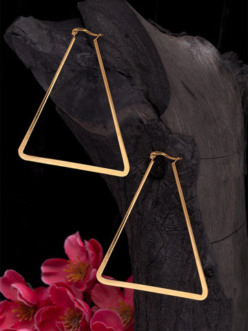 Gold-Plated Geometric Hoop Earrings