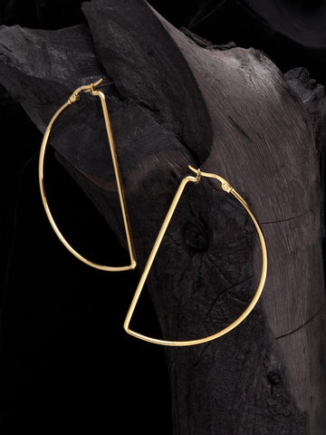 Gold-Toned Geometric Hoop Earrings