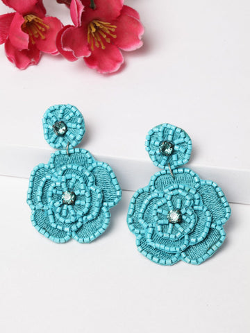 Turquoise Blue Contemporary Drop Earrings