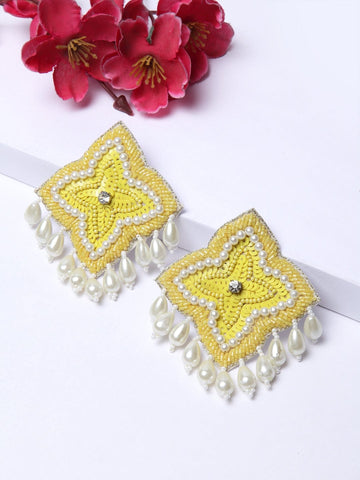 Yellow Contemporary Drop Earrings