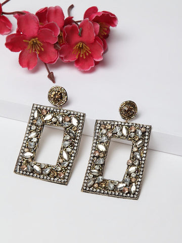 Champagne Contemporary Drop Earrings