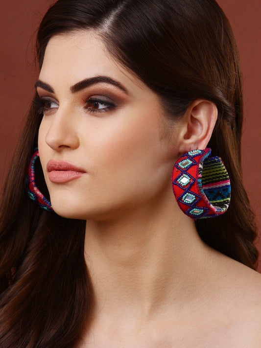 Multicoloured Contemporary Half Hoop Earrings