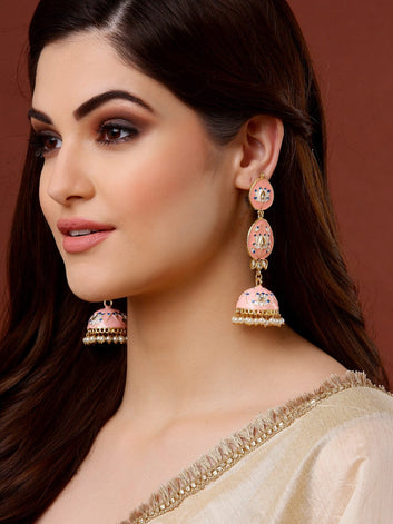 Gold Plated Dome Shaped Jhumkas Earrings