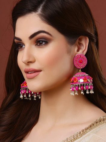 Gold Plated Dome Shaped Jhumkas Earrings
