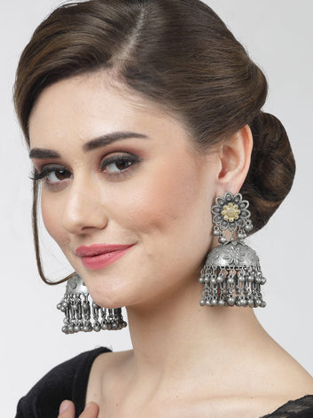 Dual Color Oxidised Jhumka