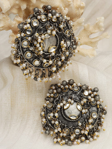 Pearl Studded Circular Studs