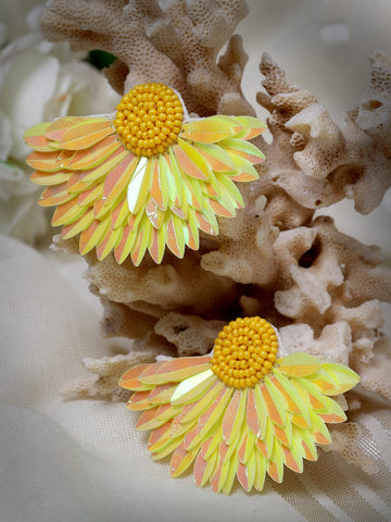 Floral Shaped Handcrafted Drop Earrings