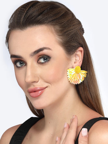 Floral Shaped Handcrafted Drop Earrings