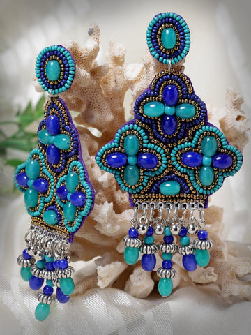 Beaded Contemporary Drop Earrings