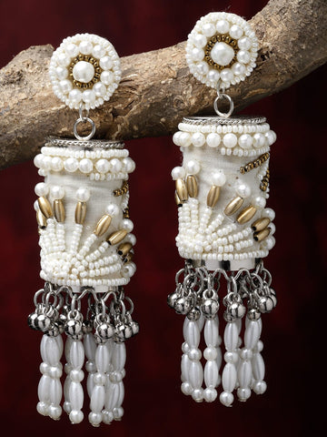 Silver-Plated Dome Shaped Contemporary Jhumkas