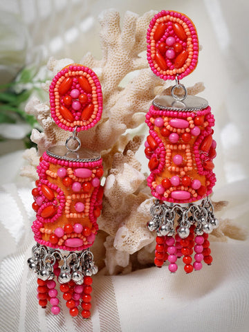 Silver-Plated Dome Shaped Contemporary Jhumkas