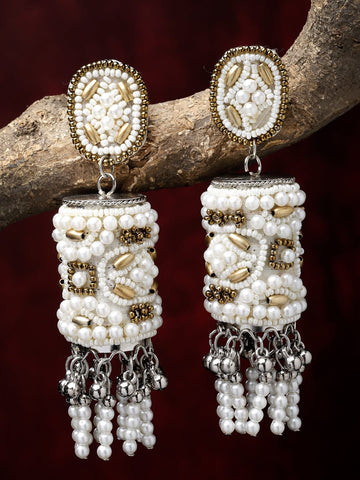 Silver-Plated Dome Shaped Contemporary Jhumkas