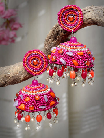 Silver-Plated Dome Shaped Jhumkas