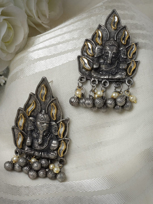 Kundan & Pearl-Studded Temple Classic Drop Earrings