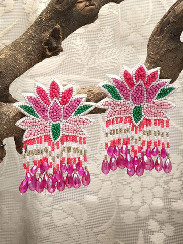 Gold-Plated Contemporary Drop Earrings