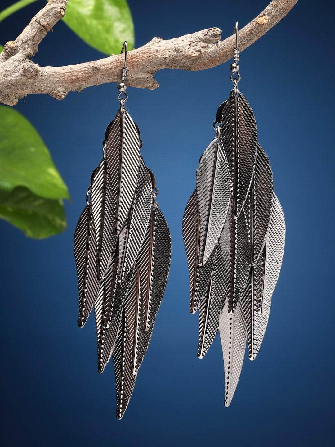 Leaf Shaped Drop Earrings