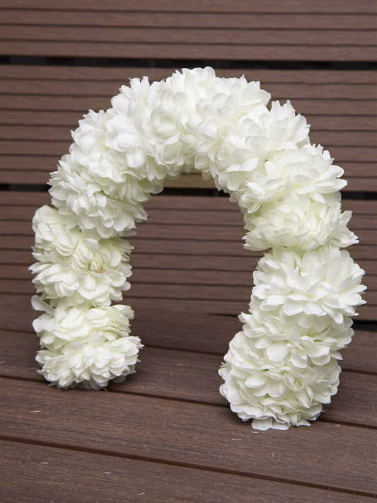 White Beaded and Lace Design Floral Handcrafted Hair Accessory