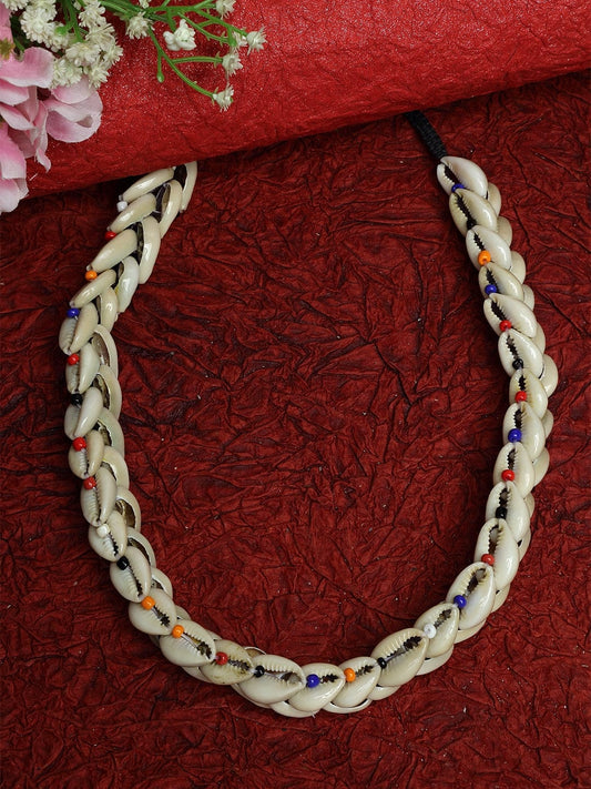 Cream-Coloured Alloy Handcrafted Necklace