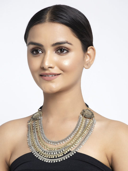 Gold-Plated & Silver-Toned Layered Necklace