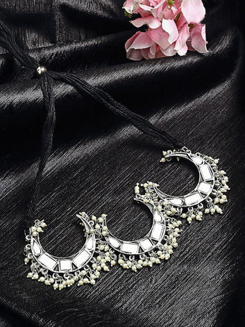 Brass Silver-Plated Mirror Necklace