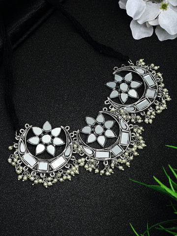 Silver-Plated Mirror Necklace