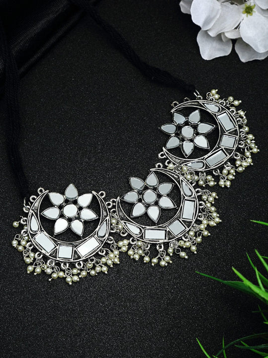 Silver-Plated Mirror Necklace