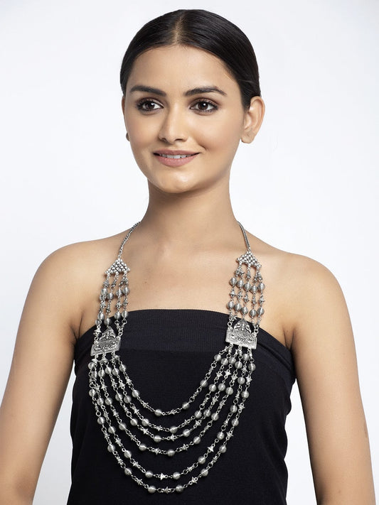 Silver-Plated Brass Layered Necklace