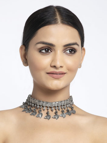 Silver-Plated Brass Tribal Necklace