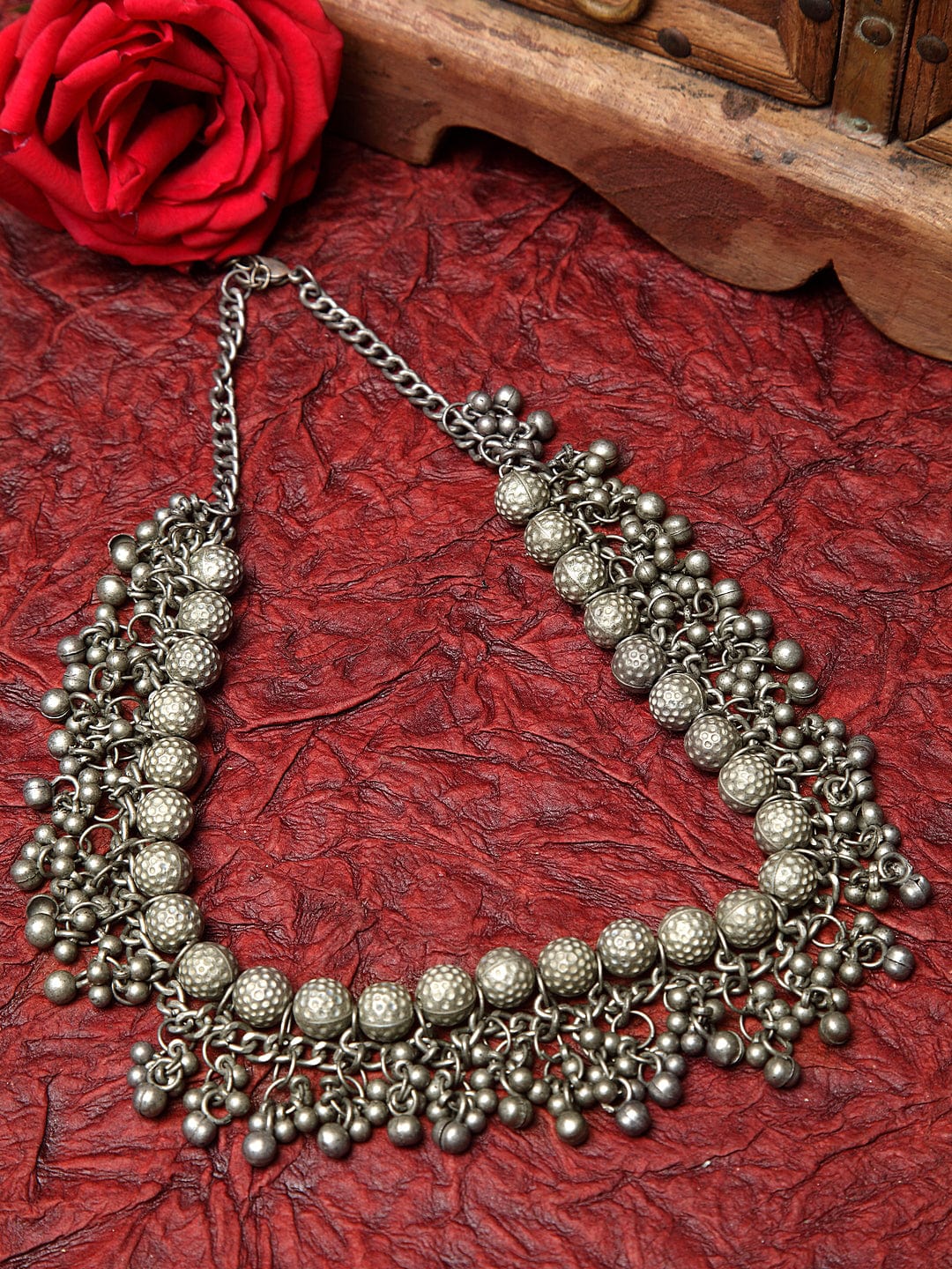 Silver-Plated Oxidised Necklace