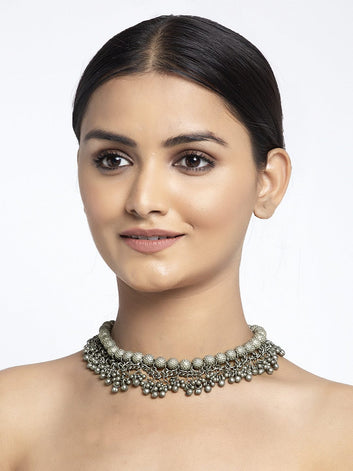 Silver-Plated Oxidised Necklace